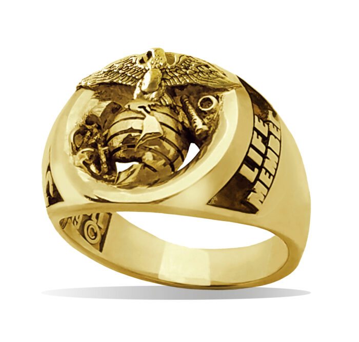 Gold Marine Corps Life Member Eagle Ring