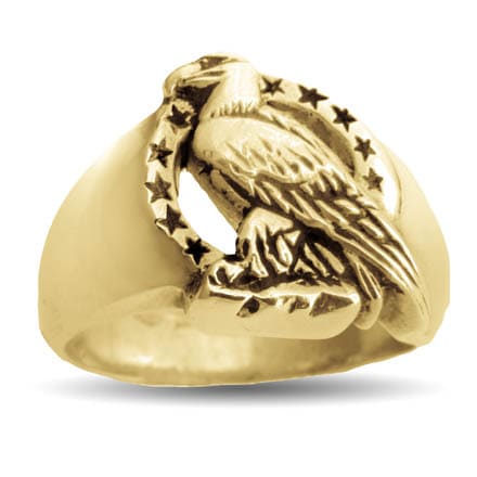 Standing Eagle Ring in 14k gold